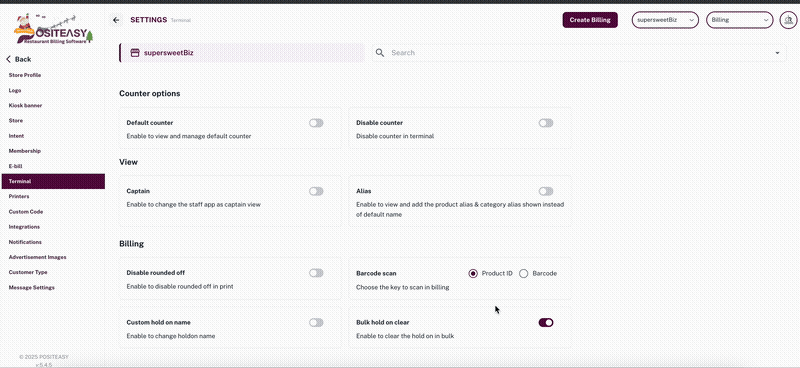 Staff terminal CRUD access to category