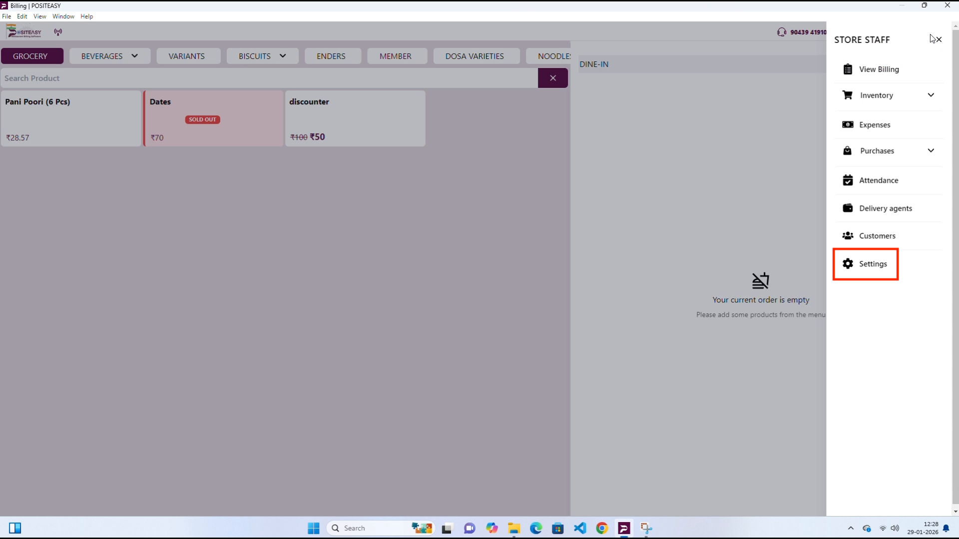 Open the Settings menu
