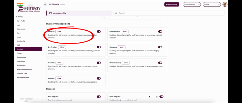 Manage stocks product permission