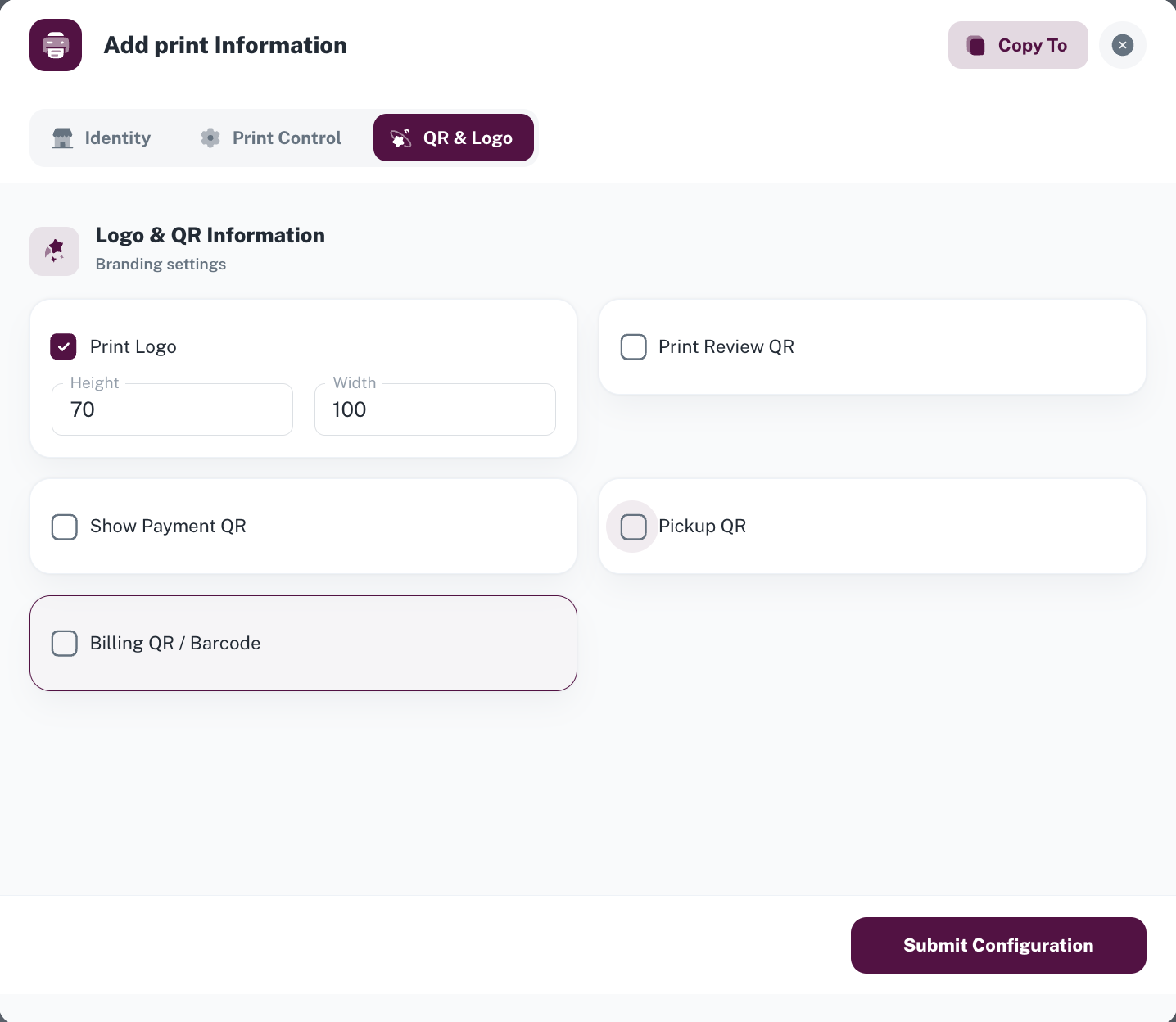 Merchant App print settings 3