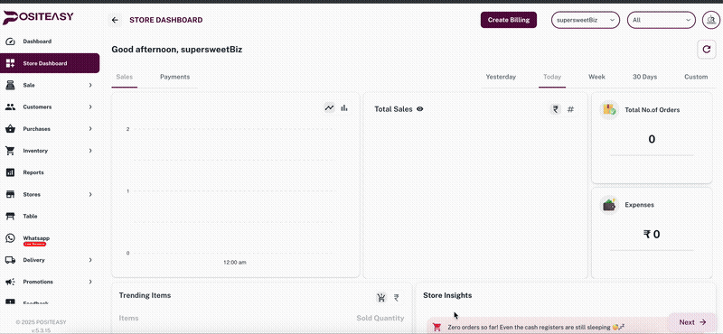 Inventory products list