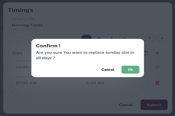 Category timing replace