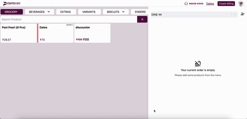 Reprint order – Desktop view