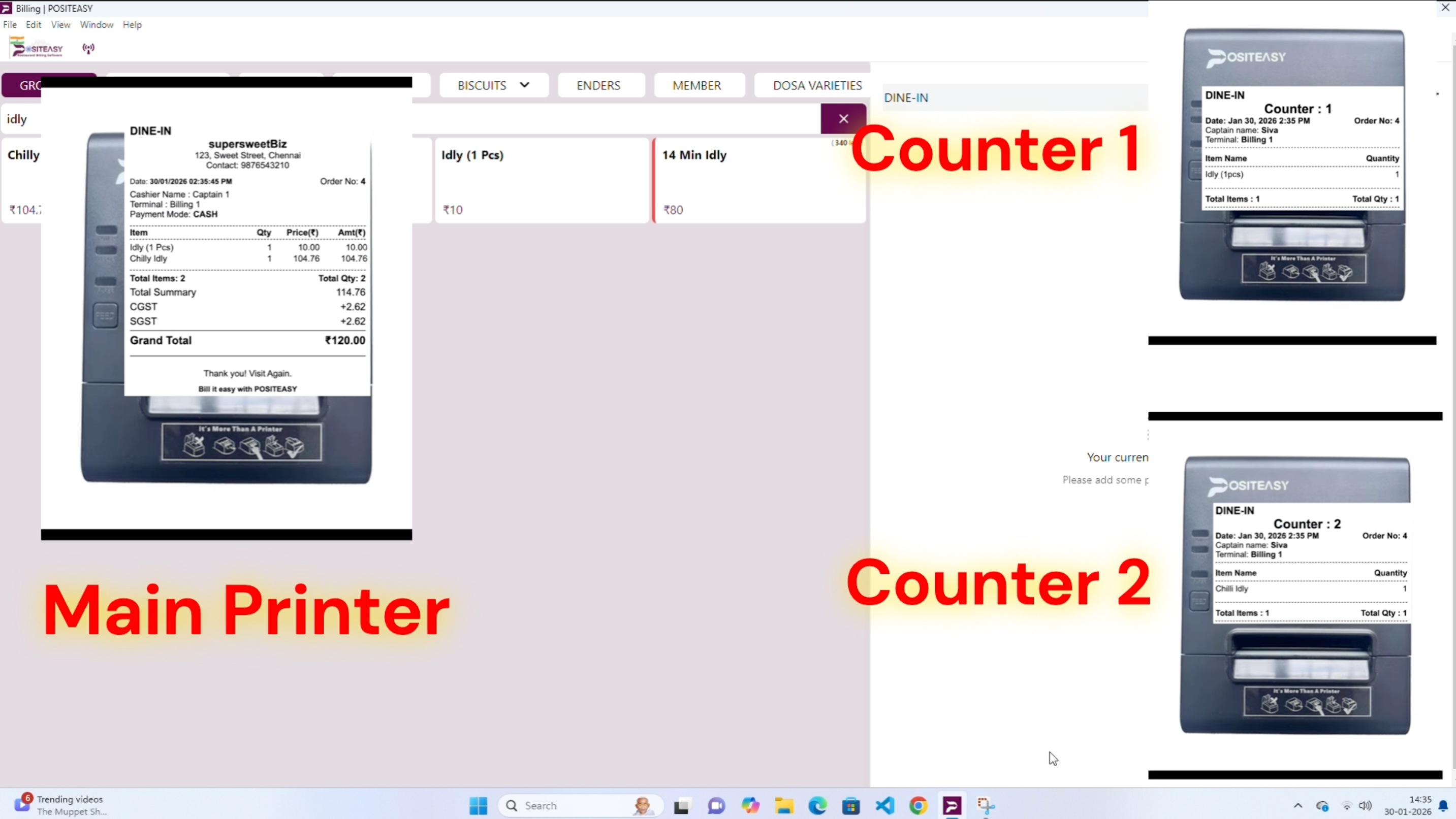 Example of multiple KOT slips