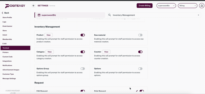Inventory products list